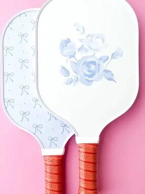 Coquette Blue Bow Floral Pickleball Paddle